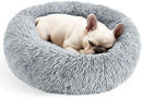 Hoewina Dog & Cat Bed for Indoor Cats, 20in Calming Donut Bed (Light Grey) — 1