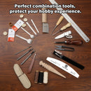WUTA Leather Craft Tools Kit, Complete Leather Working Supplies with Cutting Knife, Edge Beveler, Stitching Kit, Thonging Knife, and DIY Patterns, Storage Roll for Beginners & Professionals (63pc set) — 3