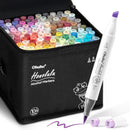 Ohuhu Alcohol Markers 104 Colors Brush& Chisel for Adults Cozy Coloring | Brush & Chisel — 1