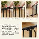 Extra Wide Baby Gate Tension Indoor Safety Gates Black Metal Large Pressure…