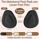 Shynek 10 Pack Metatarsal Pads for Foot Ball of Foot Cushions for Heel, Soft Gel Foot Pads Self Adhesive Forefoot Pad Insoles, Reusable Foot Pads Pain Lessen Morton Neuroma for Women and Men (Black) - Black-10pack — 4
