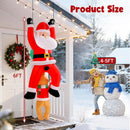 6FT Hanging Christmas Inflatables Outdoor, Climbing Santa with Dog Blow Up Roof Decor, Funny Built-in LED Lights Xmas Inflatable for Eaves Garden Yard Holiday Decorations — 4