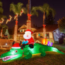 Shappy 6ft Christmas Inflatable Crocodile Santa Lighted LED Yard Decor — 2