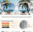 Polarized Sunglasses Womens Trendy Mirrored Shades UV400 Protection | A5. Transparent Frame/Silver Polarized Lens — 8