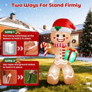 Christmas Inflatable Gingerbread Man, Blow Up Holiday Party Decor with Build-in LED Lights, Waterproof Inflatable Christmas Decorations for Outdoor Roof Yard Lawn Garden Indoor (Brown, 8FT) — 4