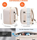 PIJUSHI Laptop Travel Backpack Carry On Flight Approved Fits 16 inch Laptop | Beige — 2