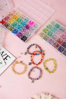REVKI 1300PCS 8mm Mixed Crackle Glass Beads for Bracelets Making with Accessories, 48 Colors Crystal Glass Beads… — 5