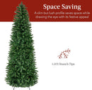 Best Choice Products Unlit Pencil Christmas Tree, 7.5ft Premium Artificial Tree, Realistic Spruce Holiday Decor w/ 1,075 Branch Tips, Metal Base — 5