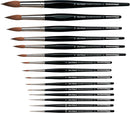 da Vinci Watercolor Series 36 Paint Brush, Round Russian Red Sable with Black Handle, Size 0 — 5
