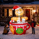 ZPISF 6 FT Christmas Inflatables Outdoor Decorations, Cute Christmas Blow Up Yard Decorations Gingerbread Man in Hot Cocoa Mug Scene for Garden Lawn Xmas Decor — 3