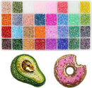 EuTengHao 19200Pcs Tube Beads Kit 3mm Glass Bugle Seed Beads for Jewelry Making Embroidery & Home Decor (32 Vibrant… — 1