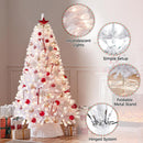 Yaheetech 6ft Pre-lit Christmas Tree with 300 Warm White Lights, White — 4