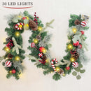 WANNA-CUL Pre-Lit 6ft Red White Christmas Garland with 30 LED Lights — 7