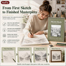 SuFly Sketch Book 9x12, 100-Sheet Drawing Paper Pad, 68lb/100gsm, Acid-Free | Sage Green | 9-x-12-inch: 1 Pack — 8