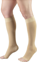 Truform 20-30 mmHg Compression Stockings for Men and Women, Knee High Length, Open Toe | Beige | Large (1 Pair) | Microfiber Knit — 7