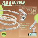 4-in-1 Beaded Charging Cable, MFi Certified, Works with CarPlay, 3.3FT 60W Fast Charger Cord for iPhone 17/16/15/14/13/12/11, iPad, Samsung, Android and More (Pure Pearl) 7