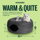 Peekaboo Cat Cave Donut for Multiple & Large Cats up to 30-45 lbs, 3-in-1 Self Warming Cat Bed, Tunnel & Scratcher for Indoor Cats, Washable & Detachable Small Dog Bed (Dark Gray, Large) — 3