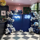 YMSZ Blue and Silver Balloons Arch Garland Kit, Blue Balloons Arch Kit | Navy Blue & Silver — 5