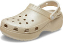 Crocs Women's Classic Platform Glitter Clog – Champagne — 1