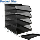 Natwind 4-Tier Stackable Metal Mesh Desk Paper Tray Organizer,Black — 2