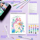 Ohuhu Adult Coloring Book Markers Paper-friendly Water-Based 60 Colors-Pupe — 8