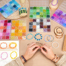 7200PCS 6mm Glass Beads Bracelet Making Kit, 144 Colors Assorted Crystal Beads for Bracelets and Jewelry Making,… — 4