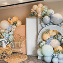 Jobkoo Sage Green Dusty Blue Balloons, 12 Inch Retro Slate Light Blue Olive Green White Sand Beige Nude Eucalyptus Latex Balloon for Boho Rabbit Birthday Wedding Toy Baby Shower Woodland Party Decor | Retro Blue Green — 5