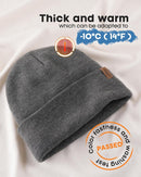 FURTALK Beanie for Men Women Cuffed Thick Knitted Winter Hat Skull Cap - Dark Grey — 2