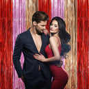 Voircoloria Valentine Foil Fringe Backdrop Curtains,3.3x8.2ft, 3 Pack | 64 Red Champion and Pink — 6