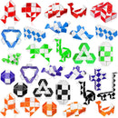 Chivao 100 Pack 24 Blocks Fidget Snake Cube Stocking Stuffers Kids, 5 Color — 1