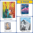 Stretched Canvases for Painting, 8PCS Multi Pack Canvas 3x5”, 5x7”, 8x10”, 10x12”(2 of Each), Acid-Free Wood Frame Blank Canvas, Art Canvas Pre Primed for Acrylic, Oil Painting, Tempera Paintings. | 8PCS-4sizes（2 of Each） — 5