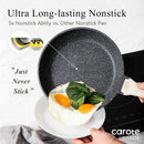 CAROTE 12 Inch Classic Granite Non Stick Black Frying Pan, PFOA-Free