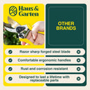 Haus & Garten ClassicPRO 8.5" Premium Titanium Bypass Garden Shears - Use as Pruners, Pruning Shears for Gardening, Hand Pruners, Handheld Garden Clippers Scissors Tool | Yellow Non Slip Soft Grips — 7