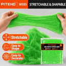 Piteno® 1200 sqft Spider Webs Halloween Decorations with 40 Fake Spiders, Stretchable Halloween Spider Webs for Indoor Outdoor Haunted House Yard Porch Party Decor (Green) — 4
