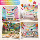 Pre-Strung Felt Happy Birthday Banner Rainbow Garland Set | Colorful — 5