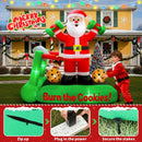 7FT Christmas Inflatable Santa Decorations, Santa on Treadmill with Dumbbells, Funny Fitness Santa Outdoor Blow Up Yard Decoration with Built-in LED Lights for Holiday Garden, Lawn, Patio — 4