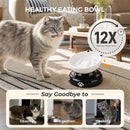 Y YHY Ceramic Cat Slow Feeder, Elevated Dog Food Bowl Tilted Design, Slow Feeder Bowl no Black Chin, Cat Shape for Dry and Wet Food — 2