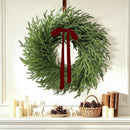 26 Inch Real Touch Norfolk Pine Wreath Christmas Decorations for Front Door, Fake Plants Green Christmas Wreath Home Decor, Xmas Decor Indoor Outdoor for Mantel Fireplace Wall Holiday Winter Decor — 2