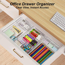 SMARTAKE 7 PCS Drawer Organizer, 4-Size Desk Drawer Organizer Trays — 4
