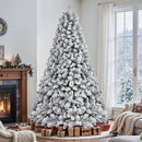 SHareconn 7.5ft Snow Flocked Spruce Pre-lit Artificial Christmas Tree,White — 6