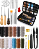 WUTA Leather Stitching Punch, 3nd Removable Round Hole Pricking Irons, Professional Working Hole Punch Tool Set for DIY Leather Craft（60 Pcs Chisel Head） — 6