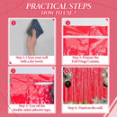 DECOCKRAT 3 Pack Foil Fringe Backdrop - Pastel Red Shiny Tinsel Curtains for Party Decoration/Photo Booth Props - 3.3x8.2 FT Metallic Foil Backdrop for Birthday, Wedding, Graduation, Christmas. — 3