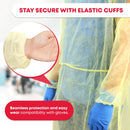 Ever Ready First Aid Disposable Isolation Gown with Elastic Wrists, Universal Size, Yellow - Case of 100 — 3