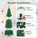 Goplus 6.5FT Prelit Pencil Christmas Tree, Premium Hinged Fir Tree, with 250 LED Lights and Solid Metal Stand, Easy Assemble, Ideal Xmas Decor for Home and Office — 5