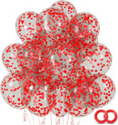 100pcs Red Confetti Balloons 12 Inch Clear Balloon with Red Confetti Inside — 1