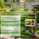 165FT Automatic Drip Irrigation System with Timer & Brass Connectors - DIY Garden Watering Kit for Raised Beds, Lawn & Greenhouse, 1/2" & 1/4" Blank Distribution Tubing | 11.61“ × 11.22” × 5.71“ — 2