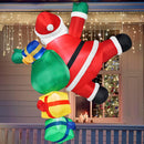 Joiedomi 6 FT Tall Christmas Inflatable Climbing Santa with Gift Bags, Blow Up Xmas Hanging Santa Outdoor Decorations with Build-in LEDs for Xmas Party Decor Yard Outside Garden Holiday Decorations — 1