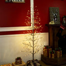 Alpine Corporation 71" Tall Flocked Artificial Brown Christmas Tree with 296 Warm White LED Lights, Indoor/Outdoor Holiday Decoration — 2