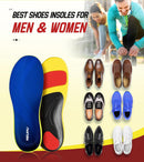 240+lbs Plantar Fasciitis Relief Insoles Men Women High Arch Support Insert - Blue — 4