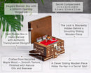 Small Wooden Puzzle Box for Kids, Secret Lock and Key, Carved — 2